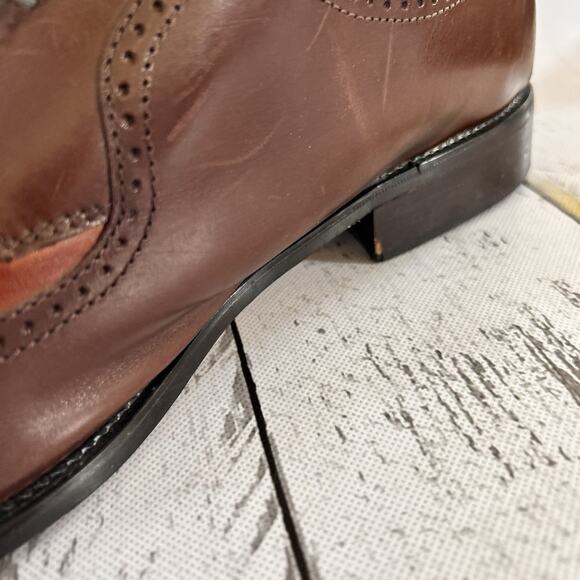 Sz 14 Stacy Adams Brown Leather Oxford Lace Up Dress Shoes 14 M 24189-14 main image 13
